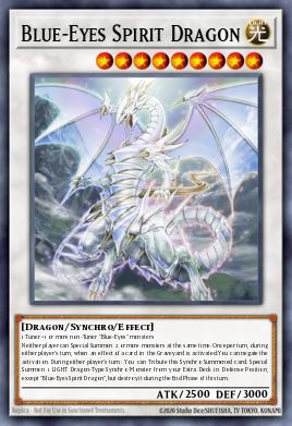 Pojedinačna karta iz seta pod imenom: Blue-Eyes Spirit Dragon