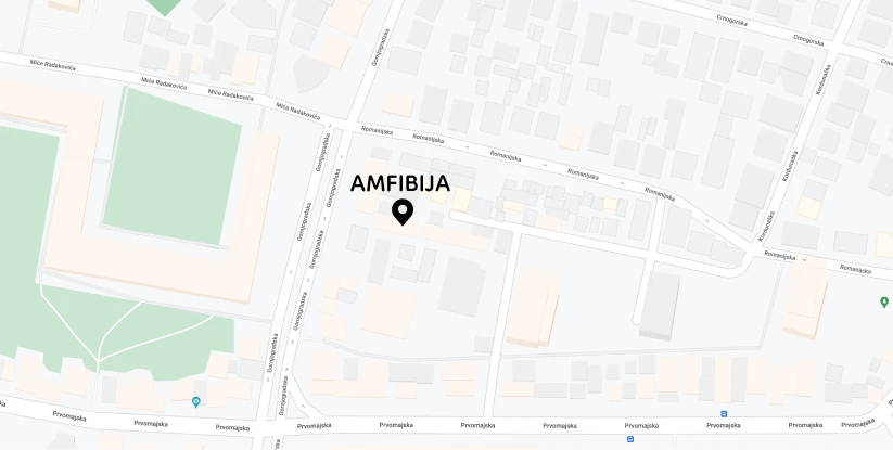 Amfibija klub slika lokacije zabeležena preko Google mape.